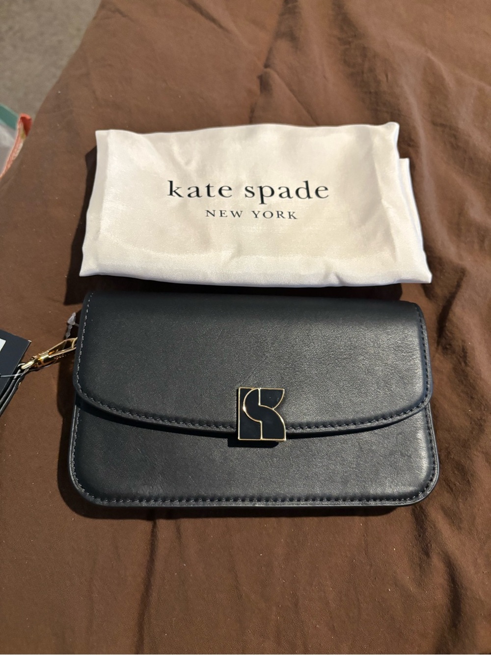Kate Spade Black Leather Crossbody Wallet